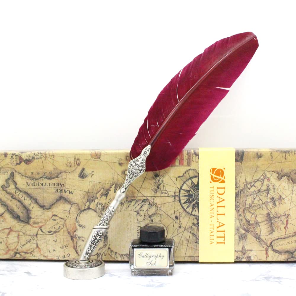 Italy製ダライッティ社　ステーショナリー　おしゃれ文房具　羽根ペンセット 楽天市場】イタリア製 DALLAITI 羽根ペン インクセット フェザー